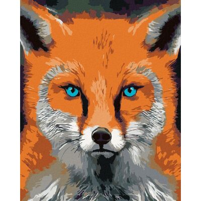 zuty Líška s modrými očami, 40×50 cm, bez rámu a bez vypnutia plátna zuty Líška s modrými očami, 40×50 cm, bez rámu a bez vypnutia plátna