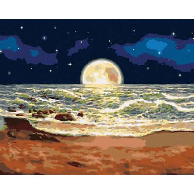 zuty Mesiac schovaný za morom, 40 × 50 cm, plátno napnuté na rám zuty Mesiac schovaný za morom, 40 × 50 cm, plátno napnuté na rám