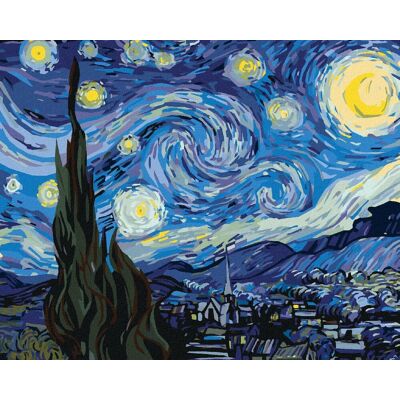 zuty Mesiac v podaní Van Gogha, 40 × 50 cm, plátno napnuté na rám zuty Mesiac v podaní Van Gogha, 40 × 50 cm, plátno napnuté na rám