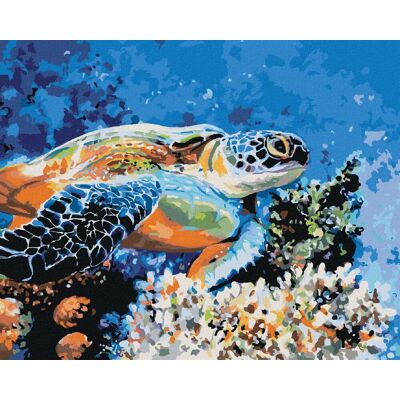 zuty Morská korytnačka, 40×50 cm, bez rámu a bez vypnutia plátna zuty Morská korytnačka, 40×50 cm, bez rámu a bez vypnutia plátna