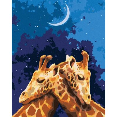 zuty Objímajúce sa žirafy, 40×50 cm, vypnuté plátno na rám zuty Objímajúce sa žirafy, 40×50 cm, vypnuté plátno na rám