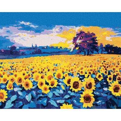 zuty Obrovské slnečnicové pole, 40×50 cm, vypnuté plátno na rám zuty Obrovské slnečnicové pole, 40×50 cm, vypnuté plátno na rám