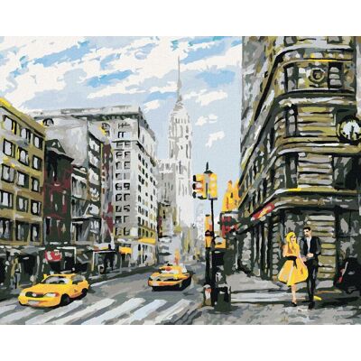 zuty Pár na ulici v New Yorku, 40×50 cm, bez rámu a bez vypnutia plátna zuty Pár na ulici v New Yorku, 40×50 cm, bez rámu a bez vypnutia plátna
