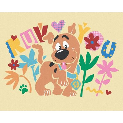 zuty Plagát Scooby a kvety (Scooby Doo), 40×50 cm, vypnuté plátno na rám zuty Plagát Scooby a kvety (Scooby Doo), 40×50 cm, vypnuté plátno na rám
