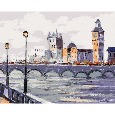 zuty Pohľad na Londýn, 40 × 50 cm, plátno napnuté na rám zuty Pohľad na Londýn, 40 × 50 cm, plátno napnuté na rám