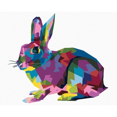 zuty Pop-art králik, 40×50 cm, vypnuté plátno na rám zuty Pop-art králik, 40×50 cm, vypnuté plátno na rám