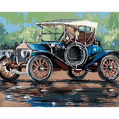 zuty Retro auto so strieškou, 40×50 cm, bez rámu a bez vypnutia plátna zuty Retro auto so strieškou, 40×50 cm, bez rámu a bez vypnutia plátna