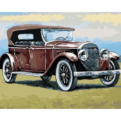 zuty Retro auto, 80 × 100 cm, plátno napnuté na rám zuty Retro auto, 80 × 100 cm, plátno napnuté na rám