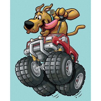 zuty Scooby a Monster Truck (Scooby Doo), 40 × 50 cm, plátno napnuté na rám zuty Scooby a Monster Truck (Scooby Doo), 40 × 50 cm, plátno napnuté na rám
