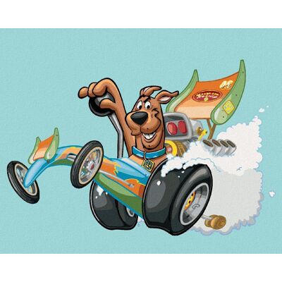 zuty Scooby a motokára (Scooby Doo), 40×50 cm, bez rámu a bez vypnutia plátna zuty Scooby a motokára (Scooby Doo), 40×50 cm, bez rámu a bez vypnutia plátna