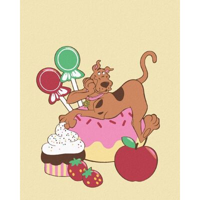 zuty Scooby a sladkosti (Scooby Doo), 40×50 cm, vypnuté plátno na rám zuty Scooby a sladkosti (Scooby Doo), 40×50 cm, vypnuté plátno na rám