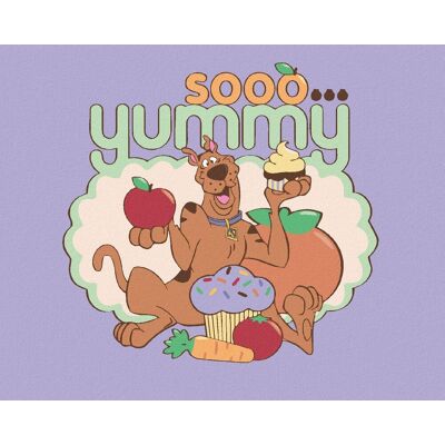 zuty Scooby s muffinom (Scooby Doo), 40 × 50 cm, plátno napnuté na rám zuty Scooby s muffinom (Scooby Doo), 40 × 50 cm, plátno napnuté na rám