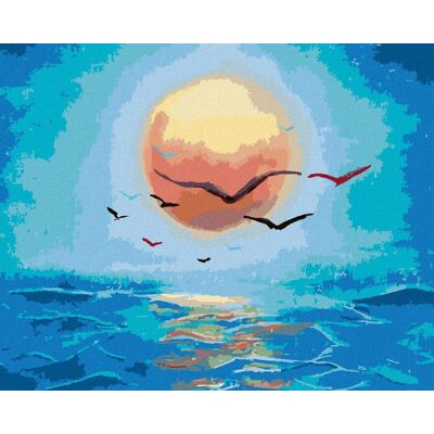 zuty Slnko nad morom, 40×50 cm, bez rámu a bez vypnutia plátna zuty Slnko nad morom, 40×50 cm, bez rámu a bez vypnutia plátna