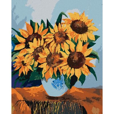 zuty Slnečnice na obruse, 40 × 50 cm, bez rámu a bez napnutia plátna zuty Slnečnice na obruse, 40 × 50 cm, bez rámu a bez napnutia plátna