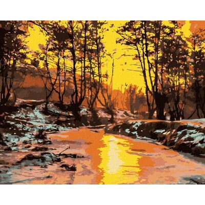 zuty Studený západ slnka, 40 × 50 cm, plátno napnuté na rám zuty Studený západ slnka, 40 × 50 cm, plátno napnuté na rám