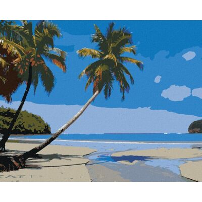 zuty Tropická pláž v Karibiku, 80 × 100 cm, bez rámu a bez napnutia plátna zuty Tropická pláž v Karibiku, 80 × 100 cm, bez rámu a bez napnutia plátna