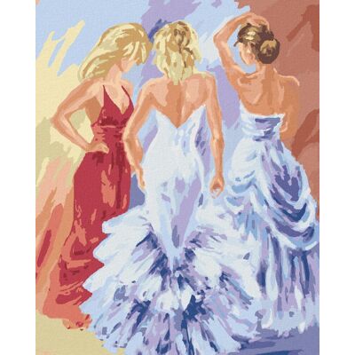 zuty Tri ženy na plese, 80 × 100 cm, bez rámu a bez napnutia plátna zuty Tri ženy na plese, 80 × 100 cm, bez rámu a bez napnutia plátna