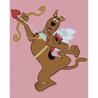 zuty Valentínsky Scooby (Scooby Doo), 40 × 50 cm, bez rámu a bez napnutia plátna zuty Valentínsky Scooby (Scooby Doo), 40 × 50 cm, bez rámu a bez napnutia plátna