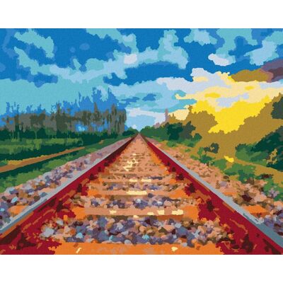 zuty Vlakové koľaje, 40×50 cm, vypnuté plátno na rám zuty Vlakové koľaje, 40×50 cm, vypnuté plátno na rám