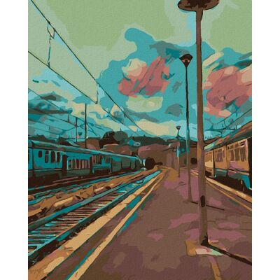 zuty Vlakové nástupisko, 40 × 50 cm, bez rámu a bez napnutého plátna zuty Vlakové nástupisko, 40 × 50 cm, bez rámu a bez napnutého plátna