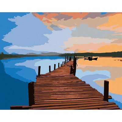 zuty Východ slnka nad mólom, 40 × 50 cm, bez rámu a bez vypnutia plátna zuty Východ slnka nad mólom, 40 × 50 cm, bez rámu a bez vypnutia plátna