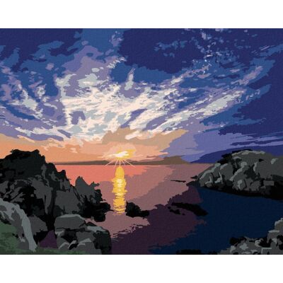 zuty Východ slnka nad pobrežím, 40 × 50 cm, vypnuté plátno na rám zuty Východ slnka nad pobrežím, 40 × 50 cm, vypnuté plátno na rám