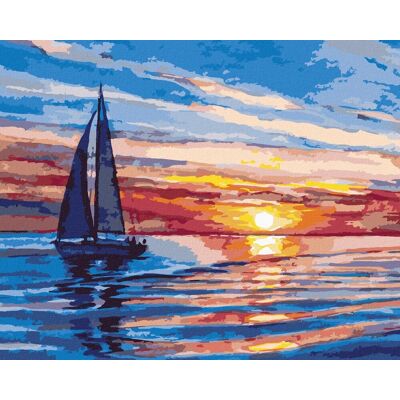 zuty Západ slnka na mori, 40×50 cm, vypnuté plátno na rám zuty Západ slnka na mori, 40×50 cm, vypnuté plátno na rám