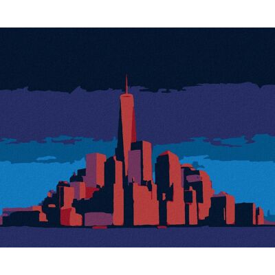 zuty Žiariaci Manhattan v New Yorku, 40×50 cm, vypnuté plátno na rám zuty Žiariaci Manhattan v New Yorku, 40×50 cm, vypnuté plátno na rám