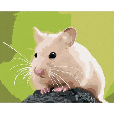 zuty Zlatý škrečok na kameni, 40×50 cm, bez rámu a bez vypnutia plátna zuty Zlatý škrečok na kameni, 40×50 cm, bez rámu a bez vypnutia plátna