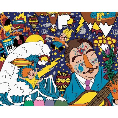 zuty Život v meste, 40×50 cm, bez rámu a bez vypnutia plátna zuty Život v meste, 40×50 cm, bez rámu a bez vypnutia plátna
