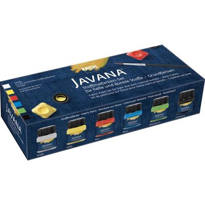 KREUL Súprava farieb na svetlý a tmavý textil 6× 20 ml – Základné, JAVANA KREUL Súprava farieb na svetlý a tmavý textil 6× 20 ml – Základné, JAVANA