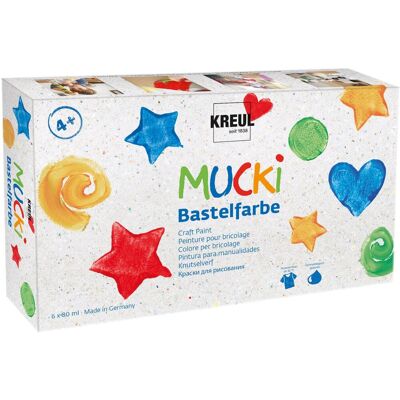 KREUL MUCKI Craft, 6 farieb, 6× 80 ml KREUL MUCKI Craft, 6 farieb, 6× 80 ml