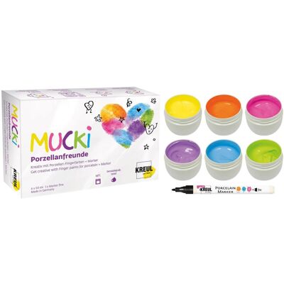 KREUL MUCKI na porcelán, 6 farieb a fixka, 6× 50 ml KREUL MUCKI na porcelán, 6 farieb a fixka, 6× 50 ml