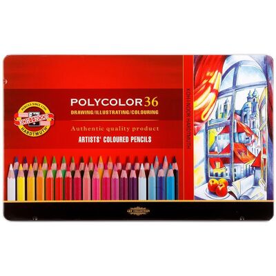 KOH-I-NOOR Polycolor 3825/36 umelecké v plechovom puzdre 36 ks KOH-I-NOOR Polycolor 3825/36 umelecké v plechovom puzdre 36 ks