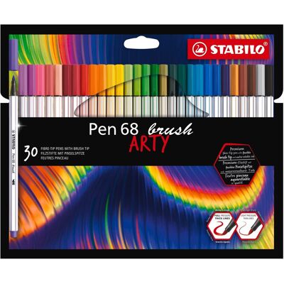 STABILO Pen 68 brush s flexibilným štetcovým hrotom, puzdro 30 farieb STABILO Pen 68 brush s flexibilným štetcovým hrotom, puzdro 30 farieb