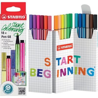 STABILO Pen 68 Zick-Zack deskset, 18 farieb STABILO Pen 68 Zick-Zack deskset, 18 farieb