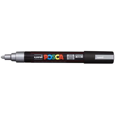 UNI PAINT Posca PC-5M, strieborný, 1,8 – 2,5 mm UNI PAINT Posca PC-5M, strieborný, 1,8 – 2,5 mm