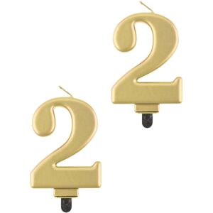 Godan Narodeninová sviečka na tortu – 2 – metalická zlatá – 8 cm – 2 ks Godan Narodeninová sviečka na tortu – 2 – metalická zlatá – 8 cm – 2 ks