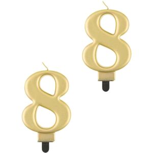Godan Narodeninová sviečka na tortu – 8 – metalická zlatá – 8 cm – 2 ks Godan Narodeninová sviečka na tortu – 8 – metalická zlatá – 8 cm – 2 ks