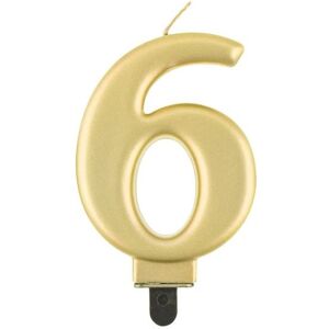 GoDan Narodeninová sviečka na tortu – 6 – metalická zlatá – 8 cm GoDan Narodeninová sviečka na tortu – 6 – metalická zlatá – 8 cm