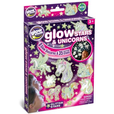 GlowStars Svetielkujúca dekorácia na stenu – Jednorožce a hviezdy GlowStars Svetielkujúca dekorácia na stenu – Jednorožce a hviezdy