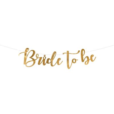 PARTYDECO Girlanda „bride to be (budúca nevesta)" zlatá 80 × 19 cm – rozlúčka so slobodou PARTYDECO Girlanda „bride to be (budúca nevesta)" zlatá 80 × 19 cm – rozlúčka so slobodou