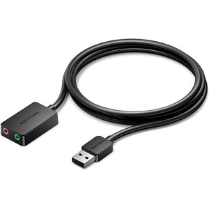 Vention 2-port USB External Sound Card 1M Black Vention 2-port USB External Sound Card 1M Black