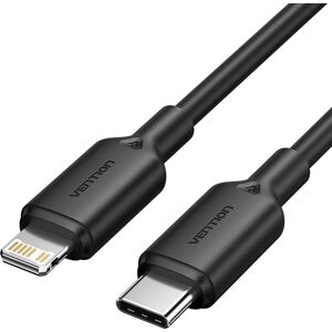 Vention USB 2.0 Type-C Male to Lightning Male 3 A Cable 1 m Black PVC Type Vention USB 2.0 Type-C Male to Lightning Male 3 A Cable 1 m Black PVC Type