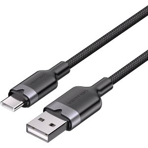 Vention USB 2.0 A Male to C Male 3A Cable 1M Black Aluminum Alloy Type Vention USB 2.0 A Male to C Male 3A Cable 1M Black Aluminum Alloy Type