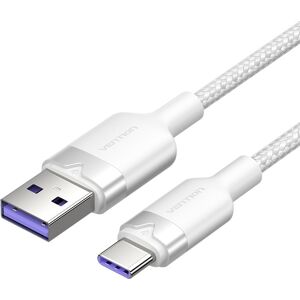 Vention USB 2.0 A Male to C Male 6A Cable 1M White Aluminum Alloy Type Vention USB 2.0 A Male to C Male 6A Cable 1M White Aluminum Alloy Type
