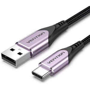 Vention Cotton Braided USB-C to USB 2.0 Cable Purple 1 m Aluminum Alloy Type Vention Cotton Braided USB-C to USB 2.0 Cable Purple 1 m Aluminum Alloy Type