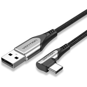 Vention Type-C (USB-C) 90° <-> USB 2.0 Cotton Cable Gray 1 m Aluminum Alloy Type Vention Type-C (USB-C) 90° <-> USB 2.0 Cotton Cable Gray 1 m Aluminum Alloy Type