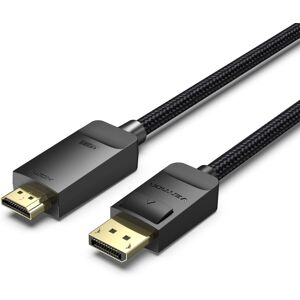 Vention Cotton Braided 4K DP (DisplayPort) to HDMI Cable 2 m Black Vention Cotton Braided 4K DP (DisplayPort) to HDMI Cable 2 m Black