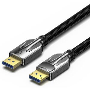 Vention Cotton Braided DP 2.0 Male to Male 8K HD Cable 3M Black Zinc Alloy Type Vention Cotton Braided DP 2.0 Male to Male 8K HD Cable 3M Black Zinc Alloy Type